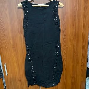 Sioni sleeveless knit dress with metal stud detail